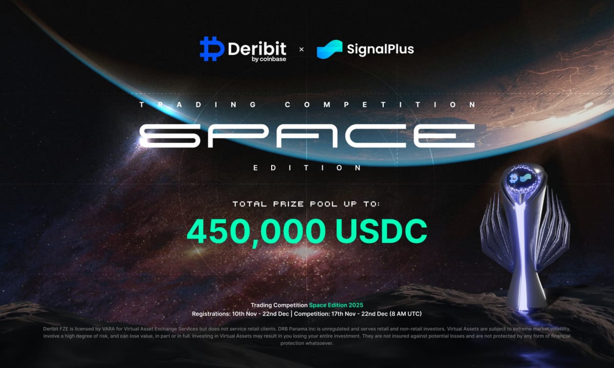 Deribit and SignalPlus Launch 2025 Trading Competition, Featuring a $450,000 USDC Prize Pool